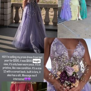 Elegant Lavender Floral Gown